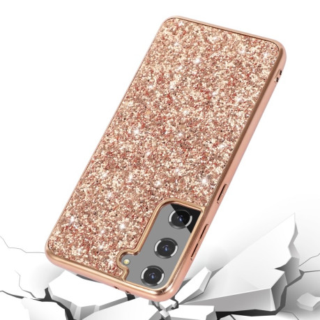 Ударозащитный чехол Glittery Powder на Samsung Galaxy S21 FE - серебристый
