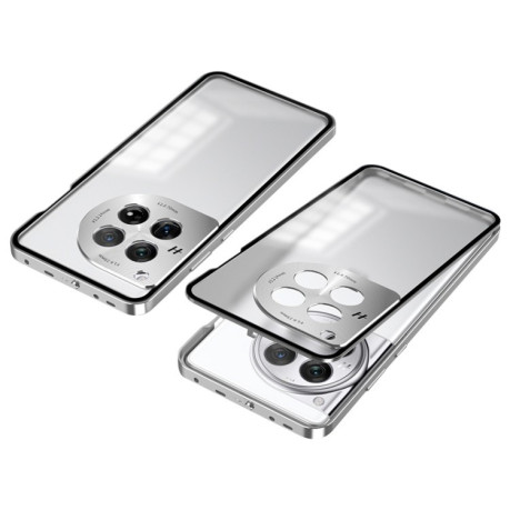 Противоударный чехол Snap Buckle Single-sided Metal Frame Frosted для OnePlus Ace 3 Pro - серебристый