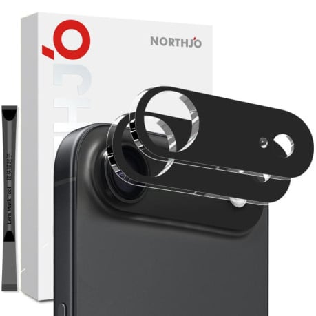 Комплект защитных стекл на камеру 2pcs NORTHJO Camera Lens Protector 3D HD Tempered Glass на iPhone Air - черное