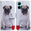 Чехол-книжка Coloured Drawing для Realme C33 - Pug