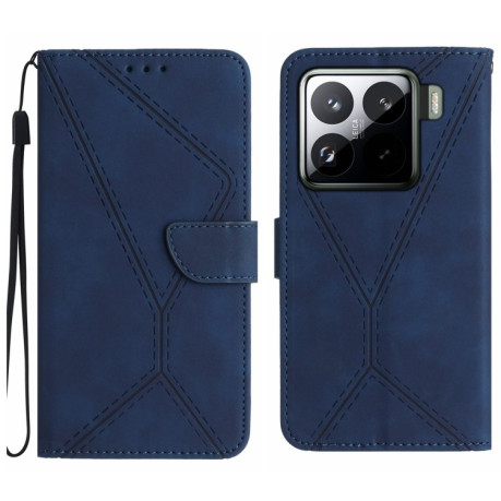 Чехол-книжка Stitching Embossed Leather для Xiaomi 15 - синий