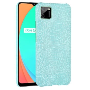 Удароміцний чохол Crocodile Texture на Realme C11 - блакитний