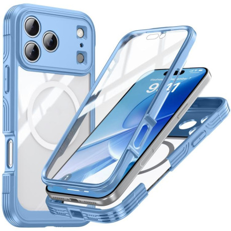 Двосторонній протиударний чохол Life Waterproof MagSafe Magnetic Rugged для iPhone 17 Pro Max - блакитний