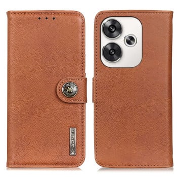 Чохол-книжка KHAZNEH Cowhide Texture на Xiaomi Poco F6 / Redmi Turbo 3 - коричневий