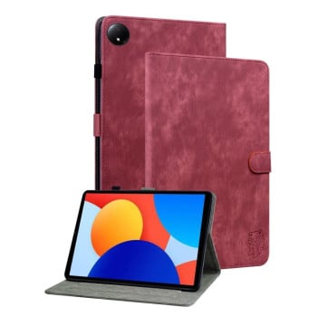 Чохол-книжка Embossed Tiger Pattern Leather для Xiaomi Redmi Pad SE 8.7 - червоний