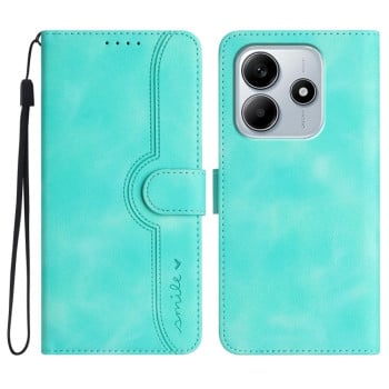 Чехол-книжка в стиле Retro мягкое покрытие Skin Feel серия Amile на Xiaomi Redmi Note 14 5G/Poco M7 Pro 5G - голубой