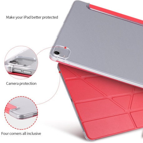 Чехол книжка Multi-folding Shockproof для iPad Pro 12.9 2018 / 2020 - красный