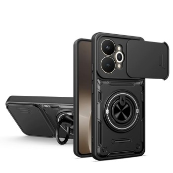 Протиударний чохол зі шторкою камери Sliding Camshield та кільцем-підставкою на Realme 15 / 15 Pro 5G — чорний
