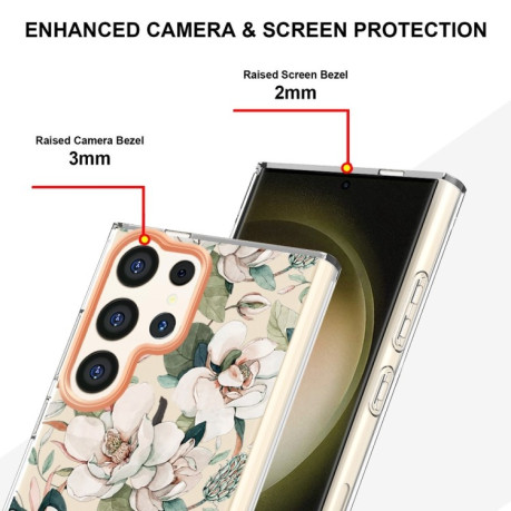 Противоударный чехол Flowers and Plants Series для Samsung Galaxy S24 Ultra 5G - Gardenia