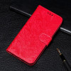 Чехол-книжка Lace Flower Embossing для Samsung Galaxy M32/A22 4G - красный