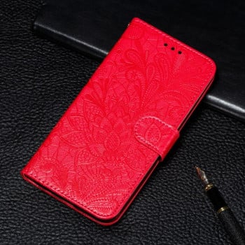 Чохол-книжка Lace Flower Embossing Samsung Galaxy M32/A22 4G - червоний