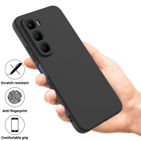 Силіконовий чохол Solid Color Liquid Silicone на Infinix Hot 60 5G / Hot 60i 4G - чорний