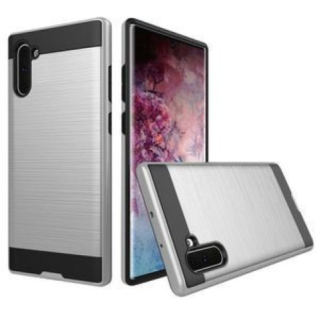 Протиударний Чохол Brushed Metal Armor Samsung Galaxy Note 10 -сріблястий