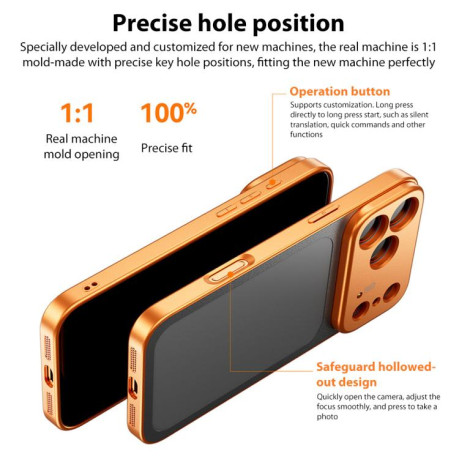 Противоударный чехол Frame Frosted Writing Board для iPhone 15 Pro — серебристый
