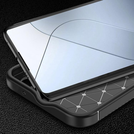 Ударозахисний чохол HMC Carbon Fiber Texture на Redmi Note 14 Pro 4G - чорний