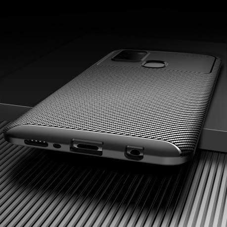 Чехол Carbon Fiber Texture на Samsung Galaxy A21S - черный