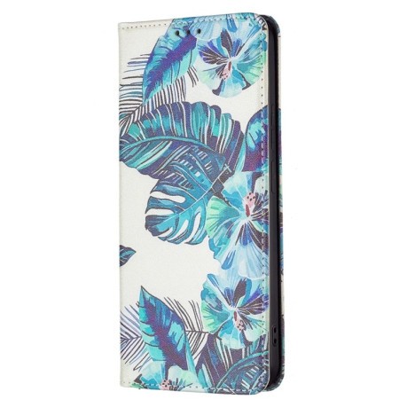 Чохол-книжка Colored Drawing Pattern Invisible Xiaomi Redmi Note 11 Pro 5G (China)/11 Pro+ - Blue Leaf