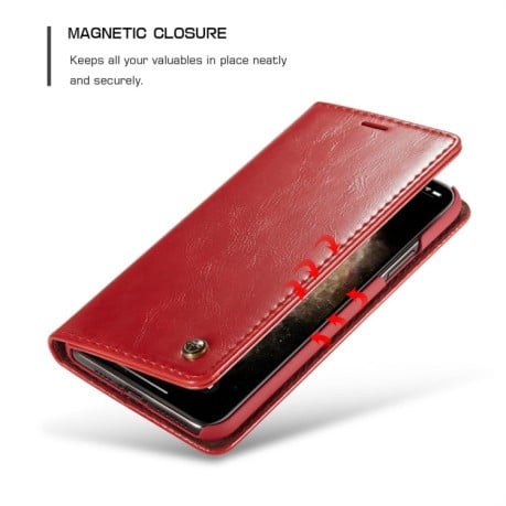 Шкіряний чохол-книжка CaseMe 003 Series на iPhone 11 Pro Max - червоний