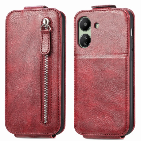 Флип-чехол Zipper Wallet Vertical для Xiaomi Redmi 13C/Poco C65 - красный