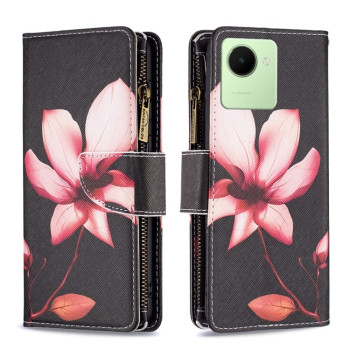 Чохол-гаманець Colored Drawing Pattern Zipper для Realme C30 - Lotus