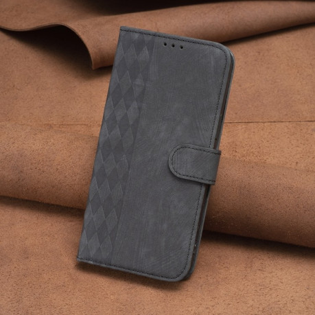 Чохол-книга Plaid Embossed Leather для Samsung Galaxy S23 FE 5G - чорний