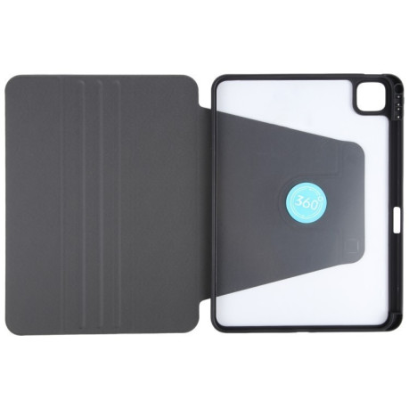 Чехол-книжка GEBEI Acrylic TPU 3-folding Rotating Smart Tablet Leather для iPad Pro 13 2024 - черный