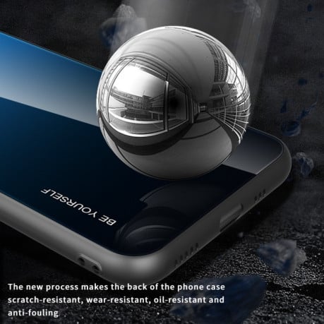Противоударный чехол Gradient Color Glass для Samsung Galaxy A14 5G - светло-синий