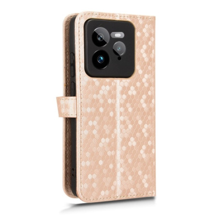 Чехол-книжка Honeycomb Dot для Realme GT 7 Pro - золотой