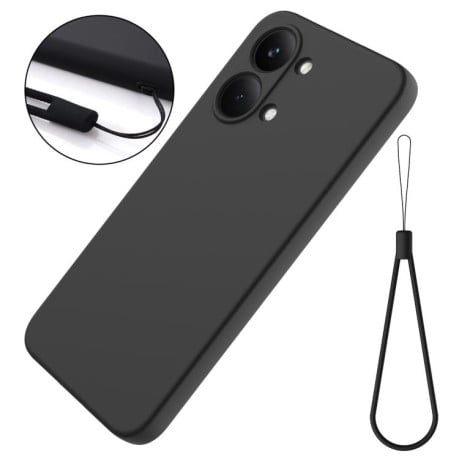Силиконовый чехол Solid Color Liquid Silicone на Xiaomi Poco X8 Pro Max / Turbo 5 Max — чёрный