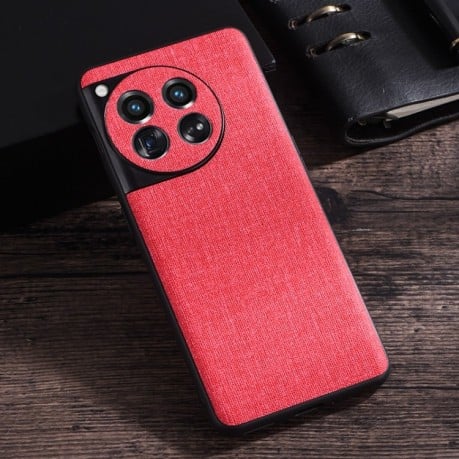 Чохол протиударний Cloth Texture на OnePlus 12 - червоний