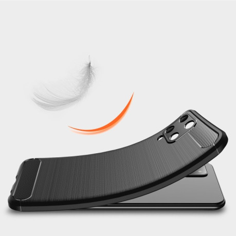 Чехол Brushed Texture Carbon Fiber на Samsung Galaxy M32/A22 4G - красный
