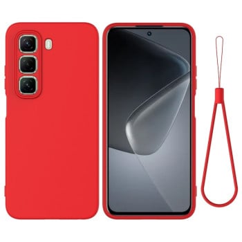 Силиконовый чехол Solid Color Liquid Silicone на Infinix Hot 50 Pro+ - красный