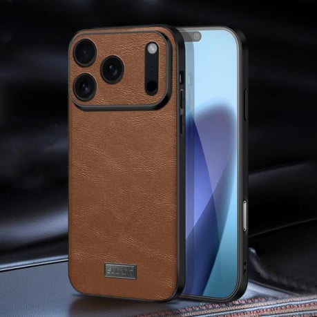 Чехол SULADA гибрид Handmade на iPhone 17 Pro Max - коричневый