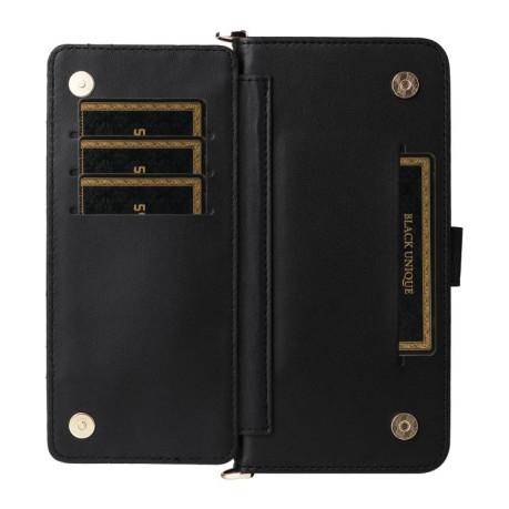 Чехол-книжка Multifunctional 6-Card Slots Leather на Realme GT 7 Pro - чорний