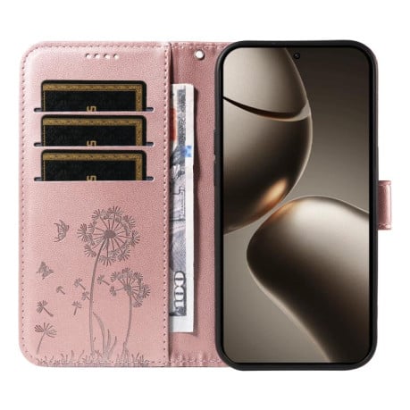 Чехол-книжка Dandelion Embossed Pattern Flip Leather на Xiaomi 15T Pro 5G - золото