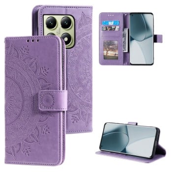 Чохол-книжка Totem Flower для Xiaomi 14T - фіолетовий