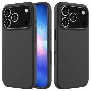 Силиконовый чехол Solid Color Liquid Silicone на iPhone 18 Pro / 17 Pro — чёрный