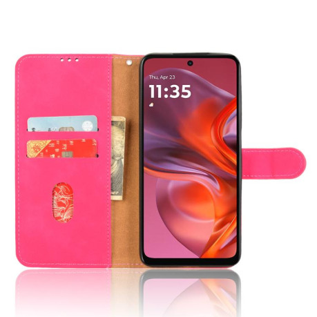 Чохол-книжка Retro Skin Feel Business Magnetic Motorola Moto G05 - пурпурно-червоний