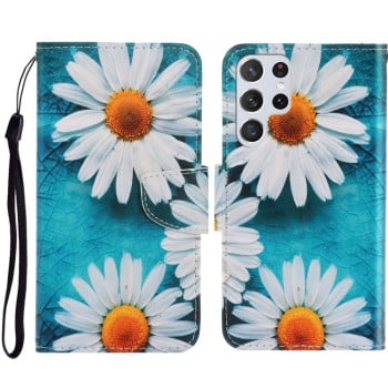 Чохол-книжка Colored Drawing Pattern для Samsung Galaxy S23 Ultra 5G - Daisy