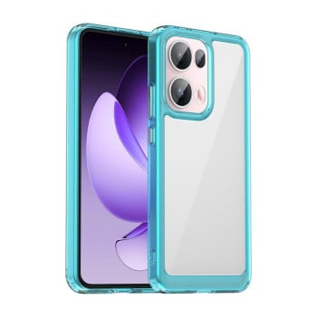 Противоударный чехол  Colorful Acrylic Series с цветной силиконовой боковиной на OPPO Reno13 Pro - синий