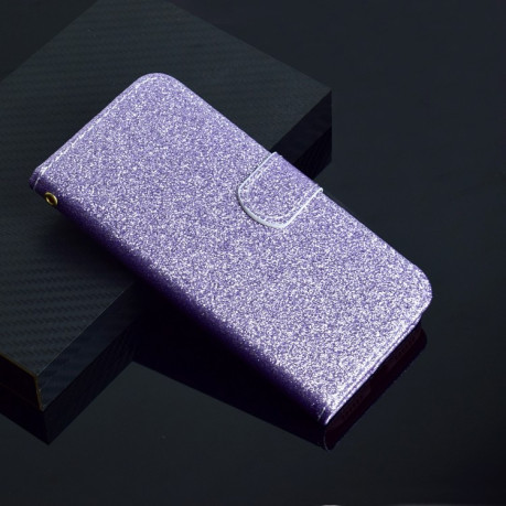 Чехол-книжка Glitter Powder на iPhone 12/12 Pro - фиолетовый