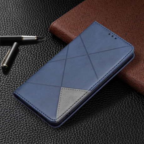 Чохол-книга Rhombus Texture для Samsung Galaxy S22 Plus 5G - синій