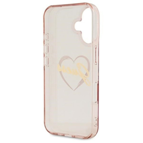 Оригінальний чохол Guess IML Heart для iPhone 16 – Pink