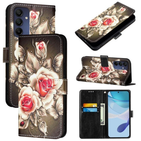 Чехол-книжка Colored Drawing Pattern Plain Weave Leather для Samsung Galaxy A16 5G - розовый