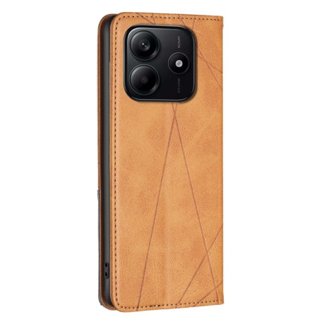 Чехол-книжка Rhombus Texture для Xiaomi Redmi Note 14 5G/Poco M7 Pro 5G - желтый