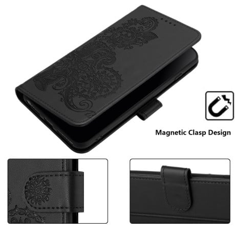 Чехол-книжка Totem Embossed Magnetic Leather на OPPO Reno10 5G Global - черный