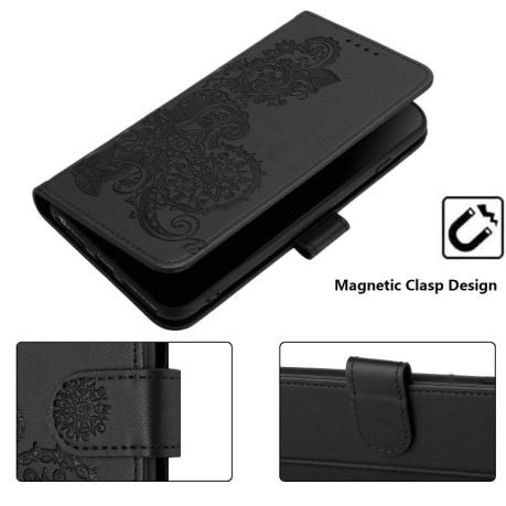 Чехол-книжка Totem Embossed Magnetic Leather на OnePlus 12 - черный