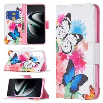 Чохол-книжка Colored Drawing Pattern для Samsung Galaxy S22 Plus 5G - Butterflies