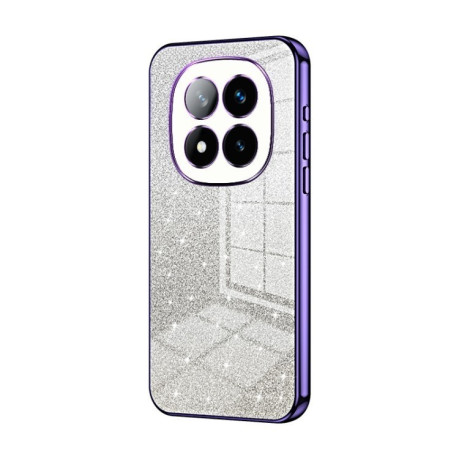 Ударозащитный чехол Gradient Glitter Powder Electroplated на Redmi Note 14 Pro+ 5G - фиолетовый