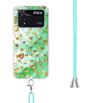 Противоударный чехол 2.0mm Airbag для Xiaomi Poco M4 Pro 4G - Gold Heart